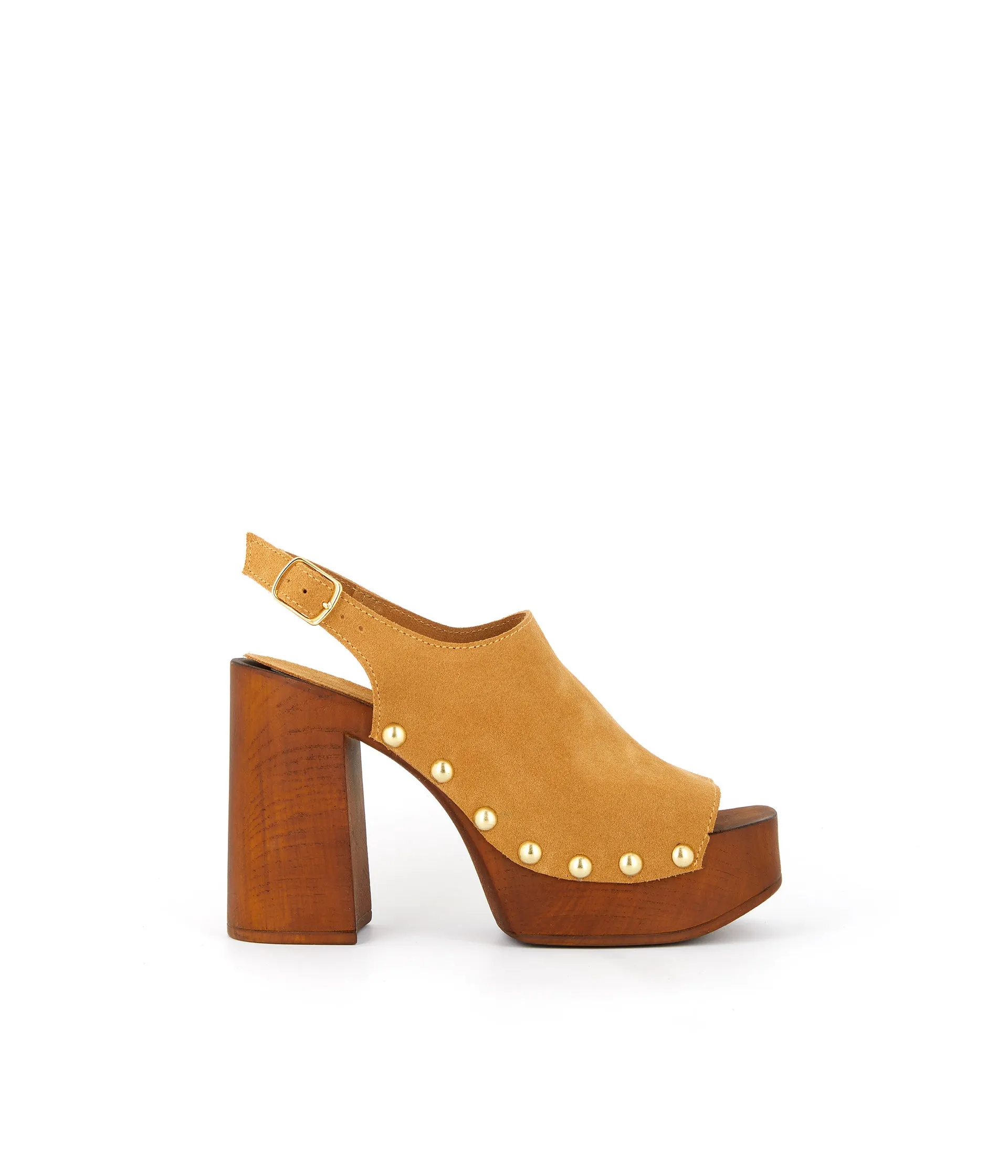 Sandales-sabots cognac Bonnie